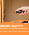 Person using precision screwdriver from 20 Piece Orange Home Tool Set With Ergonomic TPR Handles for DIY home repairs.