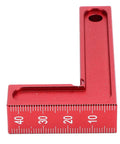 Dead True 90 Degree Positioning Square Aluminum Alloy Right Angle L Shaped Layout Tool Zero Play Gauge For Cabinet Carpentry And Tough Diy Builds Red with measurement markings