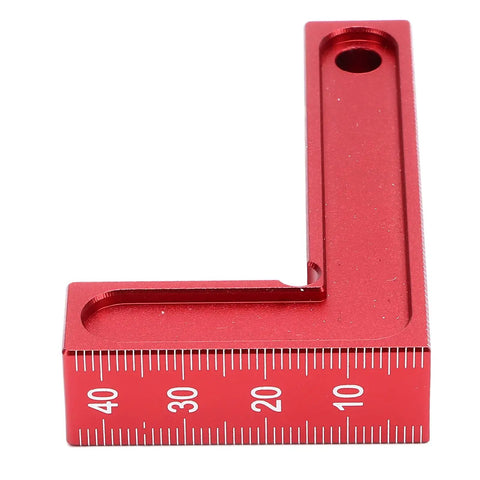 Dead True 90 Degree Positioning Square Aluminum Alloy Right Angle L Shaped Layout Tool Zero Play Gauge For Cabinet Carpentry And Tough Diy Builds Red with measurement markings