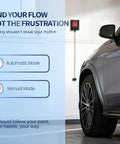 Side view of car approaching an Adjustable Garage Parking Sensor With Tri Color LED Distance Indicator Ultrasonic Detection And Auto And Manual Modes For Safe Indoor Parking Plus No Sweat Hands Free Guidance In Tight Spaces.