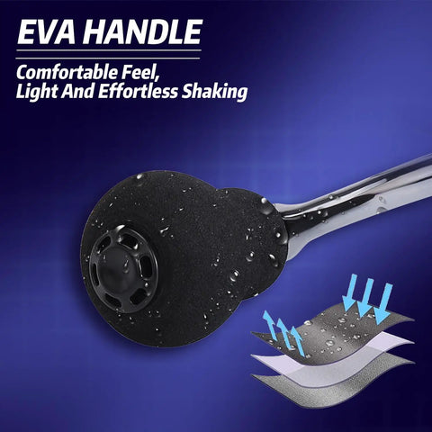 EVA handle of Two-Piece 6-Foot Graphite And Fiberglass Spinning Rods With Anti-Reverse Reels 2-Pack Combo Set, shows comfort features.