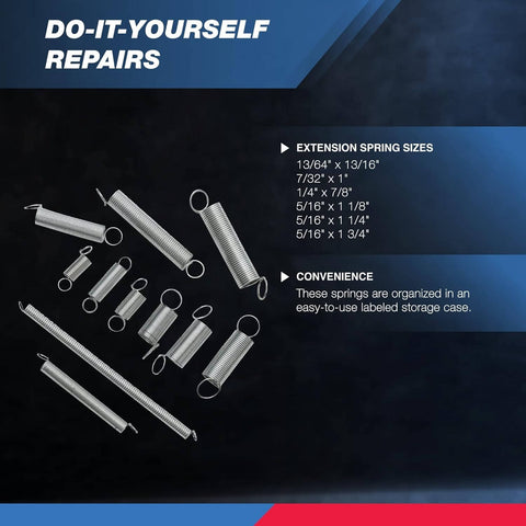 200 Piece Spring Assortment Kit With Zinc Plated Steel Compression And Extension Springs Assorted Sizes For Home Repairs