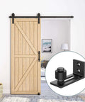 Heavy Duty Sliding Barn Door Floor Guide With Adjustable Roller, Flush Bottom Design, 2 Pack, Stainless Steel Brushed Finish, installed
