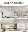 Ultra Slim 12 Inch LED Flush Mount Ceiling Light 3200lm 5000K Daylight White in bedroom, living room, kitchen, and bathroom