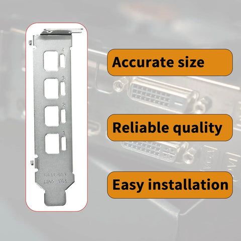 Fits Like A Glove 3 Piece Low Profile Short Gpu Bracket Compatible With Nvidia Quadro Nvs510 T1000 T600 P400 P1000 P600 P620 K1200 workstation card, steel material.