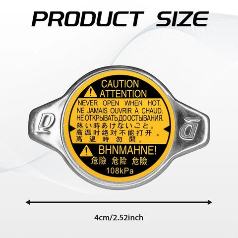 Radiator Cap Replacement For Toyota And Lexus Cars Plug And Play Fit OEM Style 16401 31520 with caution label visible.