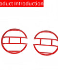 Pair of Rugged Red Ford Bronco Headlight Guard Cover for 2021 to 2024 Bronco Lamp Trim Protector ABS Plastic Lightweight