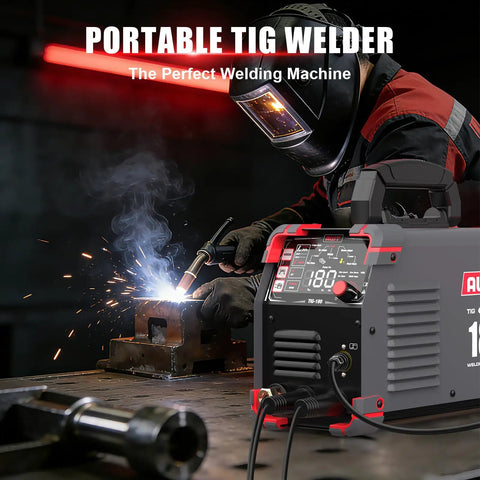180 Amp DC Pulse TIG Welder With Cold Start And Large LED Display 5 In One DC HF TIG Pulse TIG Cold Spot TIG Stick Dual Voltage 110V 220V