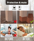 Before and after using 16 Pack Square Silicone Chair Leg Floor Protectors With Felt Bottom, 1.5 Inch Black Size, easy glide caps