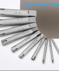 10 Piece Screw Tap Extractor Set For Stripped Screws And Bolts With 3 And 4 Flute High Speed Steel Remover Kit displayed
