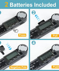 Steps to insert batteries in Digital Angle Ruler Protractor With 7 Inch And 200mm Scale, handy for woodworking, ABS build