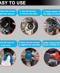 Step-by-step guide using Beefed Up Adjustable Oil Filter Pliers Set With 10, 12, 14, And 16 Inch Pliers, Universal Removal Tool.