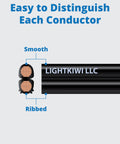 Low Voltage Landscape Wire 16 Gauge Two Conductor 100 Ft Copper Direct Burial Outdoor Lighting Cable cross-section view