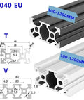 Two Pack Of Legit Tough 20X40mm Black Aluminum T Slot Extrusion Profile Rails For Custom Cnc Routers And 3D Printer Frames Heavy Duty Industrial Framing Components Easy Workshop Build Essentials Built Different, showing T and V profile dimensions.