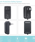 9V AC Power Adapter For Alesis Drum Modules And Kits Including Command Mesh Kit, Debut Kit, DM10, And Nitro, shown in four angles
