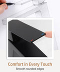 Close-up of Dope Matte Black Tall Vessel Sink Faucet showing smooth rounded edges, lead-free stainless steel material
