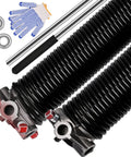 Beefy Garage Door Torsion Springs Set 0.250 x 2 In x 28 In with Non Slip Winding Bars, gloves, and replacement bearings