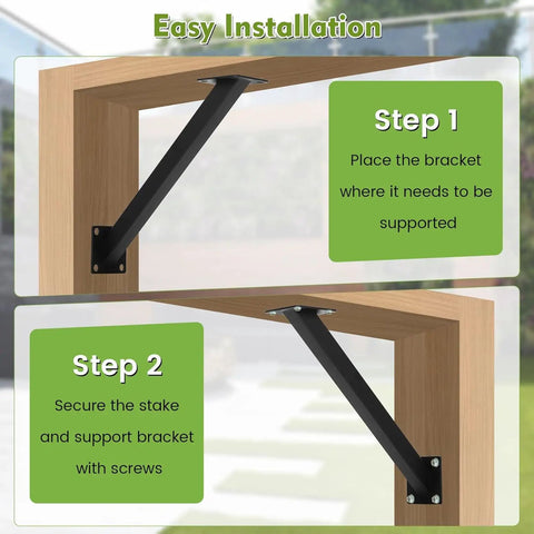 45 Degree Angle Pergola Corner Braces Inside Joint Heavy Duty Connector Bracket Kit For Outdoor Roof Riser Beams All Weather Ready Ideal For Gazebos Treehouses Cabins And Patios Set Of Eight