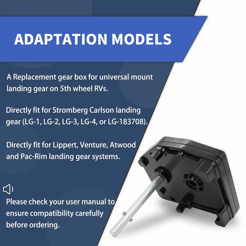 Beefy Aluminum Fifth Wheel Landing Gear Box For RVs And Campers Universal Mount OEM Standard Gearbox detail view