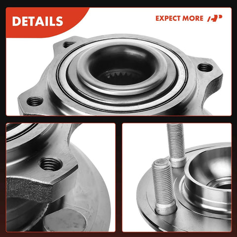 Close-up details of Two Pack Front Wheel Bearing And Hub Assembly For AWD Dodge Charger Challenger Magnum And Chrysler 300 5 Lug