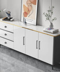 Sideboard with 10 Pack Matte Dark Gunmetal Gray Modern Cabinet Pulls With 5 Inch Center To Center 128mm Timeless Drawer Pulls