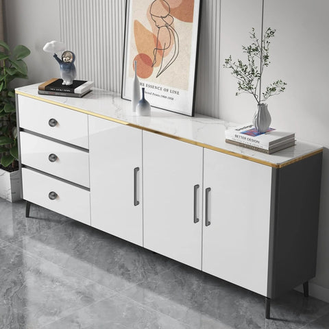 Sideboard with 10 Pack Matte Dark Gunmetal Gray Modern Cabinet Pulls With 5 Inch Center To Center 128mm Timeless Drawer Pulls