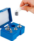 Hand handling M2 Class Calibration Weight Set 105g Total 50g, 2x20g, 10g, 5g For Jewelry Scales, Lab and Scientific Use in blue case