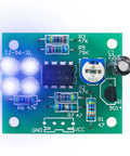 Breathing Light Soldering Practice Kit With LED Electronics Assembly circuit board with glowing LEDs and components