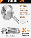 Buy Custom Cut Stainless Steel Hose Clamp By The Foot Roll For Pipe And Radiator Hosing With Heavy Duty Worm Gear Screw Lock For Any DIY Fix Or Pro Job On Ducts And Tubes. 304 stainless steel roll, 10 m x 12 mm, with worm gear fasteners