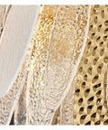 Close-up view of the frosted glass panels on the Slick Two Layer Led Chandelier Built With Solid Metal And Frosted Glass Panels.