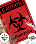 2 Pack Caution Biohazard Sign 10 X 7 Inch Heavy Duty Aluminum Reflective Notice, Rust Free.040 Aluminum, UV Protected