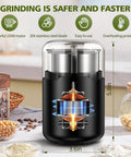 Electric Herb Grinder With Press Down Lid Fast Even Grinding Powerful Motor For Spices And Herbs Compact Kitchen Appliance with 150W motor and stainless steel blades.