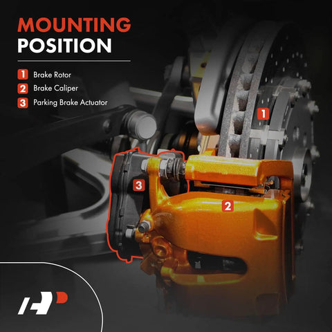 Rear Parking Brake Actuator Motor For Tesla Model 3 And Model Y Rwd 2017 To 2023 Replacement with mounting position labeled