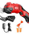 Cordless Electric Scissors For Fabric, Cardboard, And Plastic Cutting Tool with two replacement blades and accessories.