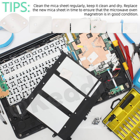 420Pcs Mica Insulating Sheet Set for TO-220 TO-3P TO-3P11 TO-3PL Transistors shown with installation tools and instructions