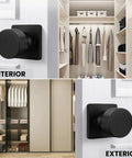 Matte Black Dummy Door Knobs 3 Pack Non Turning Pull Handles For Closet Pantry And French Doors No Function Door Pulls Built To Last Metal Hardware Durable, interior and exterior view