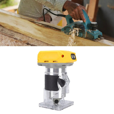 Cordless Wood Router With Brushless Motor 800W Power Five Variable Speeds Up To 30000 RPM Woodworking Trimming Kit with clear body