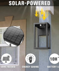 Aluminum Solar Wall Light With Motion Sensor 3 Lighting Modes Dusk To Dawn IP44 Waterproof Outdoor Wall Sconce For Garage Or Front Door