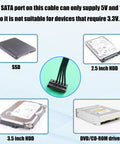 ATX 4 Pin To Dual SATA Power Adapter Cable 18 Inch Length Splitter For PC Drives Powers Two SATA Hard Drives Or SSDs From One Motherboard Connector Durable Copper Wire For Easy Install And Wide Compatibility Like A Pro; note: SATA 5V/12V only