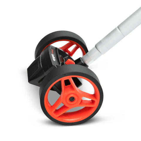 Dual Wheel 4 Inch Compact SAE Measuring Wheel With Gear Driven Counter Telescoping Handle Glare Resistant Display