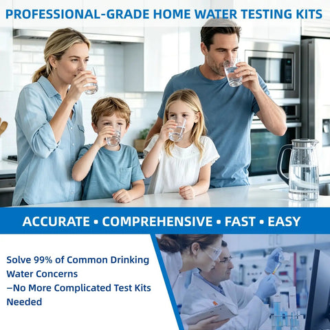 Hella Reliable Heavy Duty Home Drinking Water Test Kit 25 In 1 With 165 Quick Strips Plus Bonus Bacteria Checks, family testing water quality.