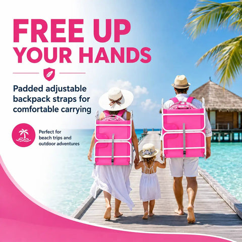 Family carrying Outdoor Sunbathing Lounge Chair With Canopy Shade And Face Hole Padded And Washable Six Position Layout on back