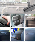 Front Center Console Lid Latch Replacement For 2005 To 2012 Toyota Tacoma Interior Armrest, Easy Install, No Drilling, Gray Finish