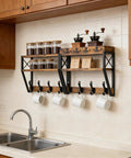 32-Inch Wall Mount Coat Rack With Shelf Must-Have 4-In-1 Key Holder Mail Organizer 12 Hooks in kitchen above sink