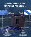 15 Piece Inch Setup Blocks Precision Height Gauge Set With Carpenter Pencil And Sharpener Shop Tough Woodworking Kit showing ruler markings and durable case.