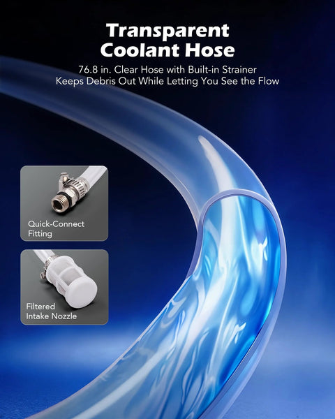 Orion Motor Tech coolant vacuum refill kit: clear 76.8 in hose with quick-connect fitting and filtered intake nozzle