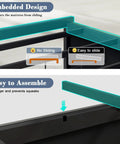 Embedded design for Super Solid Corner Twin XL Bed Frame With Built In Storage Bookcase And Plush Tufted Upholstered Headboard.