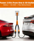 Badass 50 Amp Nema 6-50P To Dual 6-50R Welder Splitter Adapter Cord Y Plug Connector for charging 2 EVs from one outlet.