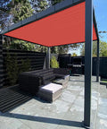 Pergola with red 20x20 Foot Shade Cloth With Grommets Sun Shade Sail Rectangle For Deck Carport Backyard And Pergola Coverings UV Blocker HDPE 180 GSM Fade Resistant Easy To Clean Stainless Steel Corner D Rings