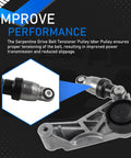 Close-up of Jeep Wrangler Beefed Up Serpentine Drive Belt Tensioner Pulley Idler Kit for Three Point Six Liter V6 Engines